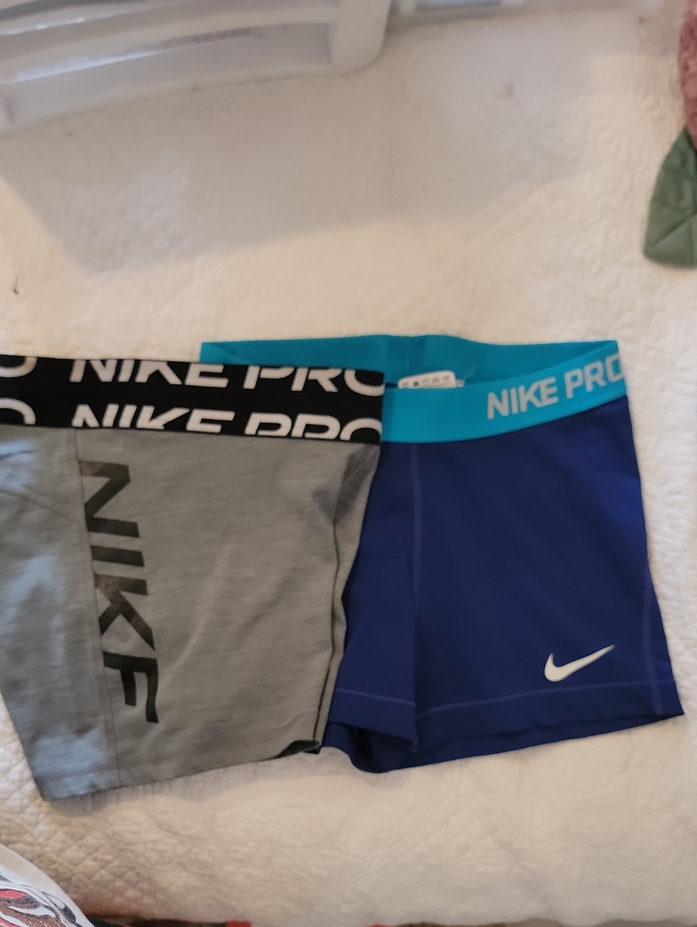 Nike Girls' Blue and Gray Performance Shorts Duo (Pair)